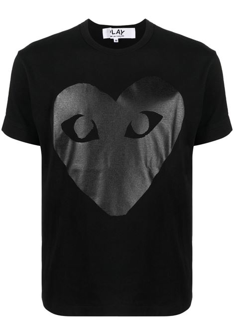 printed t-shirt unisex black COMME DES GARÇONS PLAY | AX-T190-0511